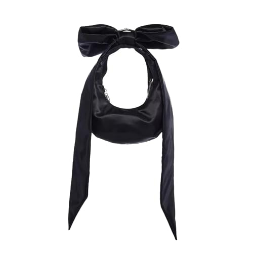 Amagogo Damen-Handtasche mit Fliege, stilvolle Schultertasche für den Weg zur Arbeit, Straße, Schwarz von Amagogo