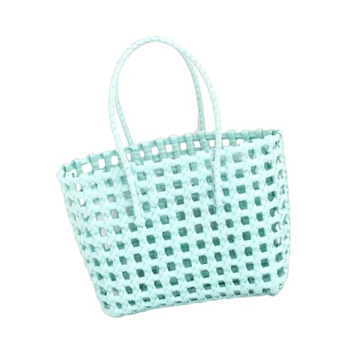 Amagogo Damen Strandtasche Elegante Satchel Gewebte Handtasche für Dating Shopping Pendeln, Hellblau von Amagogo