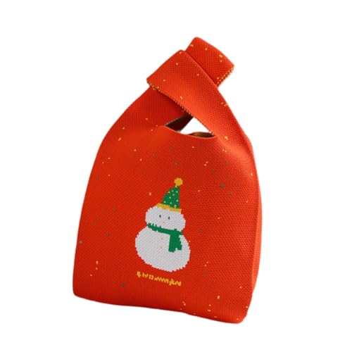 Amagogo Damen-Tragetasche, modisch, Trendige Stricktasche für den Außenbereich, Winter, Neujahr, Arbeit, Party, Orange Rot von Amagogo