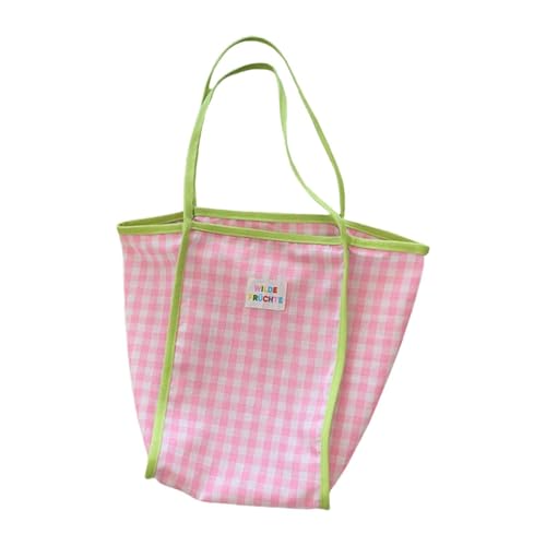 Amagogo Damen Umhängetasche, Trendige Tasche, Umhängetasche, Kariertes Muster, Damenhandtasche für den Frühling, Rosa von Amagogo