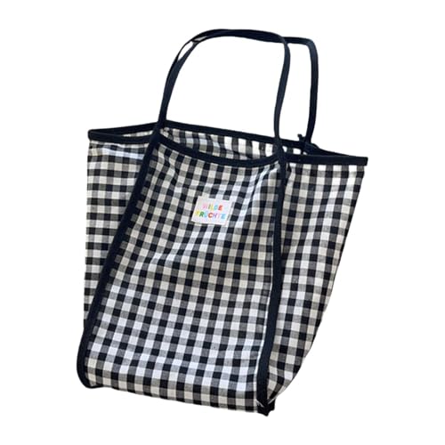 Amagogo Damen Umhängetasche, Trendige Tasche, Umhängetasche, Kariertes Muster, Damenhandtasche für den Frühling, Schwarz von Amagogo