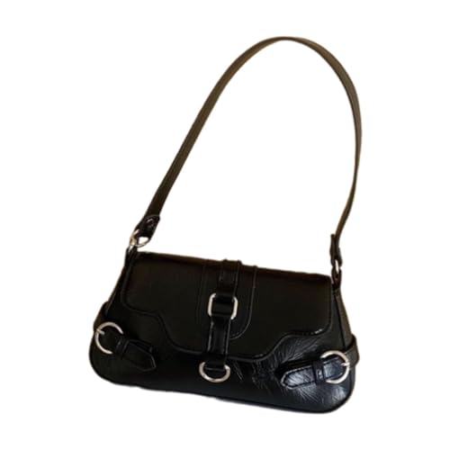 Amagogo Damen Umhängetasche aus PU-, für unterwegs, schicke Hobo-Tasche für den Arbeitsweg im Freien, Schwarz von Amagogo