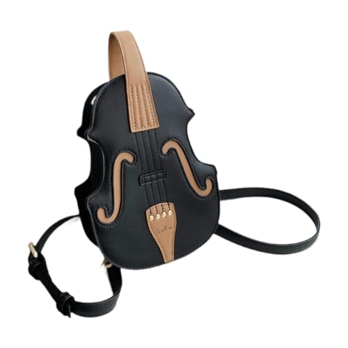 Amagogo Damen-Umhängetasche in Geigenform, trendig, mit verstellbarem Riemen, Mini-Umhängetasche, Schwarz von Amagogo
