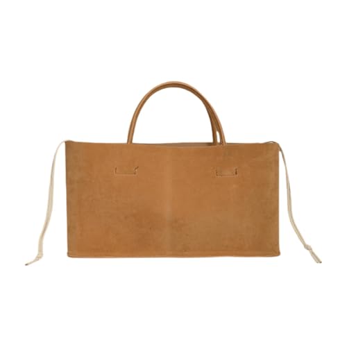 Amagogo Damen Wildleder Tote Bag Aktentasche Einfache Trendy Einkaufstasche Lässige Top Handle Tasche, Braun von Amagogo