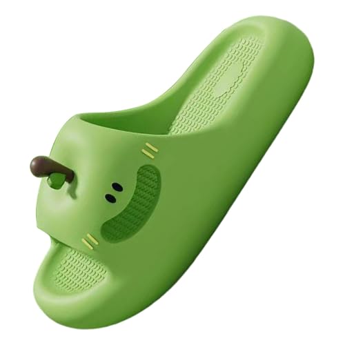 Amagogo EVA-Hausschuhe, Hausrutschen, Sommer, atmungsaktiv, Cartoon-Design, rutschfest, apfelförmig, für Urlaubsgeschenke, Indoor- und Outdoor-Spa-Bad, Grün für 37 bis 38 von Amagogo
