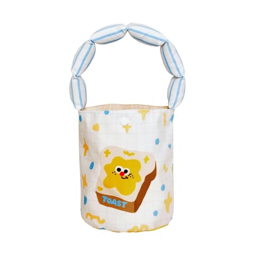 Amagogo Eimertasche, leichte Canvas-Tasche für Geschenk, Pendeln, Geburtstag, Festival, Outdoor, Brotmuster von Amagogo