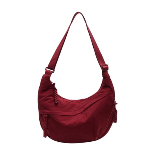 Amagogo Einfache Umhängetasche geräumiger Leichter Nylon -Crossbody -Tasche zum Fahrradfahren, Rot von Amagogo