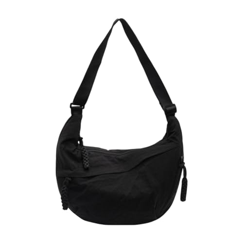 Amagogo Einfache Umhängetasche geräumiger Leichter Nylon -Crossbody -Tasche zum Fahrradfahren, Schwarz von Amagogo