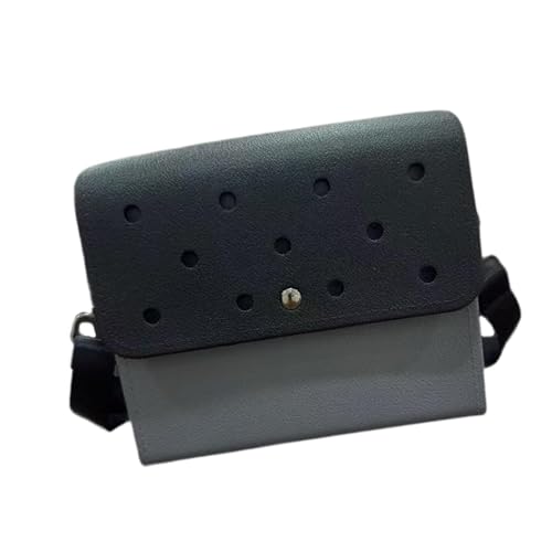 Amagogo Eva Beach Bag mit DIY -Löchern tragbare Crossbody -Handtasche für Geburtstagsgeschenk Dating, Grauschwarz von Amagogo