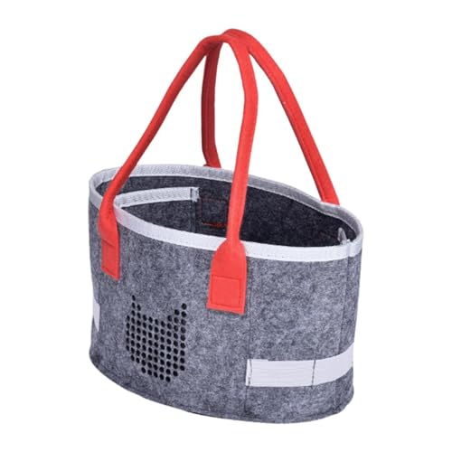 Amagogo Filz -Tasche Audio -Spieler tragen Hülle dick für Sundies tte Tasche Aufbewahrungstasche Lautsprecher Filztasche für Männer im Freien Frauen, Roter Griff von Amagogo