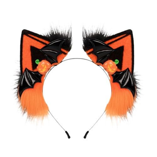 Amagogo Haarreif Cosplay Cartoon Tierohren Haarreif für Karneval Fasching, Orange Schwarz von Amagogo