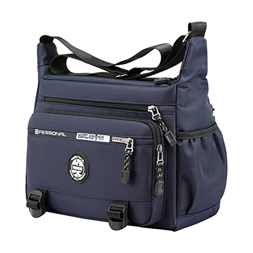 Amagogo Herren Umhängetasche Crossbody Tasche Wasserdicht Casual mit verstellbarem Schultergurt Handtasche Tote Bag für Shopping Frühling Sommer Reisen, blau, Strapazierfähig von Amagogo