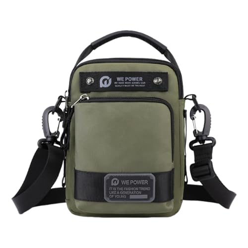 Amagogo Herren Umhängetasche Fancy Pack Nylon wasserdichtes Reißverschluss tragbare verstellbare Gurthandtasche zum Gehen einkaufen Camping, GrÜn von Amagogo