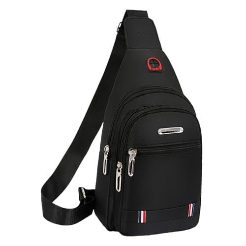Amagogo Herren Umhängetasche Oxford Tuch Mode Rucksack Schultertasche für Reisen Wandern, Schwarz von Amagogo