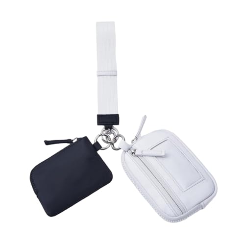 Amagogo Keychain -Armbandbrieftasche Kleiner Brieftasche mit Trendy Water of Washerd Doppelbeutel Geldbörse für Reisetrekking -Rucksackcamping, Schwarzgrau von Amagogo
