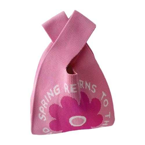 Amagogo Knoten Handgelenk Tasche Frauen handgemachte Dame Handgelenk Handtasche süße ästhetische Einkaufstasche, ROSA Amagogo Knoten Handgelenk Tasche Frauen handgemachte Dame Handgelenk Handtasche süße ästhetische Einkaufstasche, ROSA von Amagogo