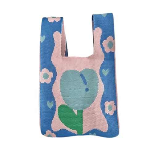 Amagogo Knoten-Handgelenktasche für Frauen, Ärmelknotentasche, gehäkelte Tragetasche, modische Stricktasche, Blau Amagogo Knoten-Handgelenktasche für Frauen, Ärmelknotentasche, gehäkelte Tragetasche, modische Stricktasche, Blau von Amagogo