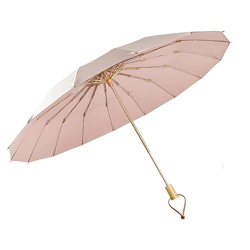 Amagogo Kompakter Reiseschirm, zusammenklappbar, Sonnen- und Regenschutz, winddichter Regenschirm, Mini-Regenschirm für Männer und Frauen im Freien, ROSA von Amagogo