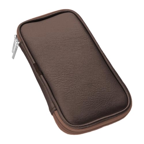 Amagogo Kosmetikkoffer Kosmetikbeutel PU tragbares Tragetasche Reise Make -up Pinselhalter Make -up Pinsel Beutel für Mädchen benutzen, Braun von Amagogo