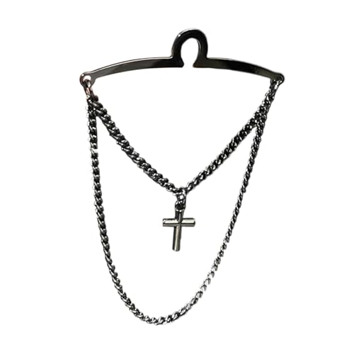 Amagogo Krawattenklammer für Herren, Krawattenklammer, Schmuck, Geschenk, Quaste, Dekoration, Krawattenkette, Krawattenkette für Papa, formelle, Schwarz von Amagogo