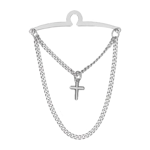 Amagogo Krawattenklammer für Herren, Krawattenklammer, Schmuck, Geschenk, Quaste, Dekoration, Krawattenkette, Krawattenkette für Papa, formelle, Silber von Amagogo