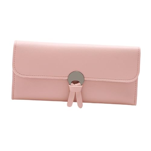 Amagogo Lange Geldbörse für Damen, Business, dünne Aufbewahrung, Karteninhaber, große Kapazität, tragbare Geschenktasche, PU-, Kartenetui, Clutch, ROSA von Amagogo