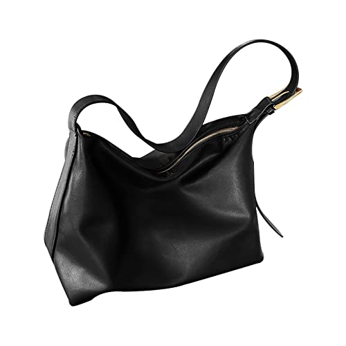 Amagogo Leder Hobo Pouch Tasche Brieftasche Damen Casual Frauen Umhängetasche Handtasche, Schwarz von Amagogo