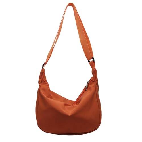 Amagogo Damen-Umhängetasche, Mädchen-Umhängetasche, modisch, mit Reißverschluss, robuste Knödeltasche, Tasche zum Einkaufen, Camping, Reisen, Orange von Amagogo