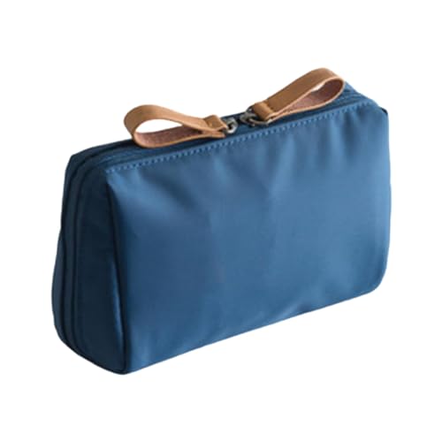 Amagogo Make-up-Tasche, Reise-Kosmetik-Aufbewahrungstasche, große Kapazität, tragbare Reißverschlusstasche, Kulturbeutel, Make-up-Organizer für Pinsel, Männer, Blau, groß von Amagogo