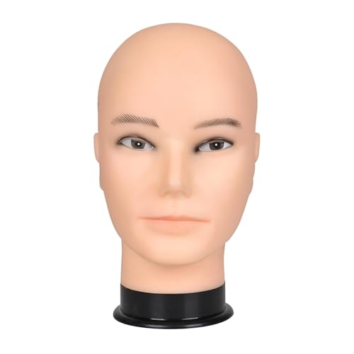 Amagogo Mannequinkopf für Männer mit Glatze, Perücken-Displaykopf, professionell, Hut, Brille, Display, leicht, zum Stylen, Style A von Amagogo