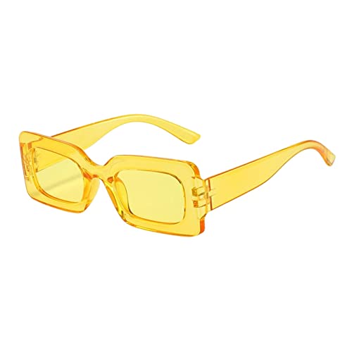 Amagogo Moderne Autofahrerbrillen Brillen -Schutz Sommerbrillen Sonnenbrillen Damen Herren Rechteckige Sonnenbrillen für Urlaub, Mädchen, Strand, Damen, GELB von Amagogo