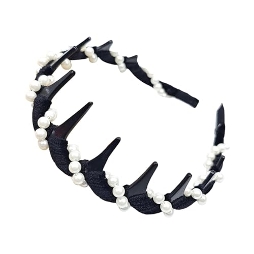 Amagogo Modisches Stirnband, elegante Schönheit mit Zahnkamm, mühelose Kopfbedeckung für Teenager, Schwarz von Amagogo