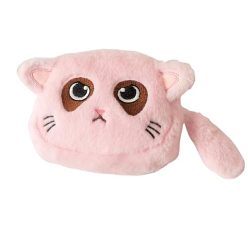 Amagogo Münzgeldbörse mit Reißverschluss in Form Einer Plüschkatze, Ideal für Jungen Und Mädchen, Toll Als Geschenk, Rosa von Amagogo
