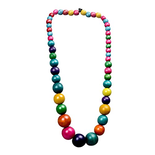 Amagogo Multicoloured Holzperlen Halskette Boho Halskette Schmuck Handgefertigt für Basteln Strand-Party-Zubehör von Amagogo