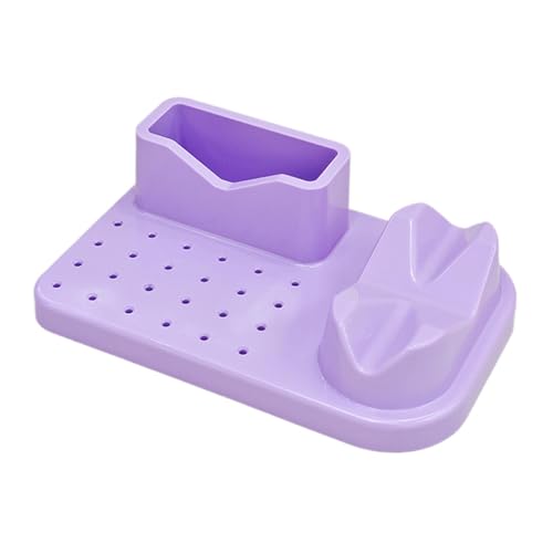 Amagogo Nägel Poliermaschine Organizer 20 Löcher Bohrhalter Salon persönlicher Anwendungsfall Tragbare Bits Storage Box Nagel Drillständer, Lila von Amagogo