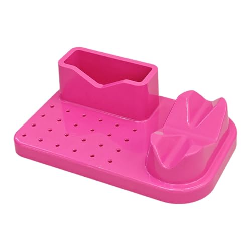 Amagogo Nägel Poliermaschine Organizer 20 Löcher Bohrhalter Salon persönlicher Anwendungsfall Tragbare Bits Storage Box Nagel Drillständer, Rose Rot von Amagogo