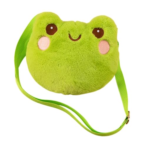 Amagogo Nette tierische Crossbody -Tasche verstellbare Umhängetasche für die Weihnachtsgeschenkstraße, Froschgrün von Amagogo