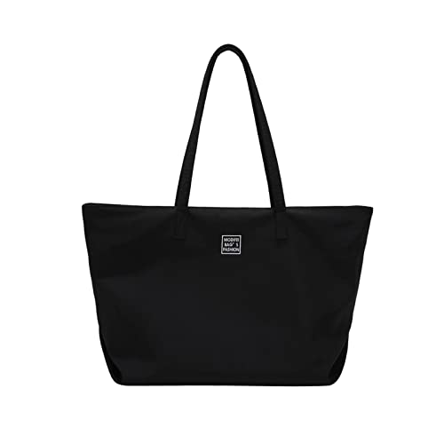 Amagogo Nylon Tote Bag für Frauen, Multi Pocket Casual Schultertasche Wasserdichte Einkaufen Handtaschen, Schwarz von Amagogo