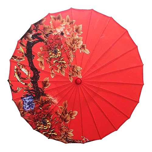 Amagogo Ölpapier-Regenschirm im chinesischen Stil, orientalischer Stil, Ölpapier-Regenschirm, wunderschöner Damen-Regenschirm aus Seidenstoff für Zuhause, Fisch von Amagogo
