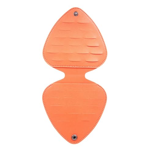 Amagogo PU-Plektren-Tasche, Gitarren-Pick-Halter, Tasche, Gitarren-Pick-Halter für Kinder, Freunde, Gitarristen, Gitarristen, Orange von Amagogo