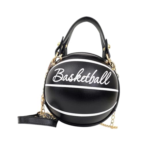 Amagogo PU Umhängetasche Basketball -geformte Crossbody -Tasche für Reiseabendarbeit, Schwarz Amagogo PU Umhängetasche Basketball -geformte Crossbody -Tasche für Reiseabendarbeit, Schwarz von Amagogo