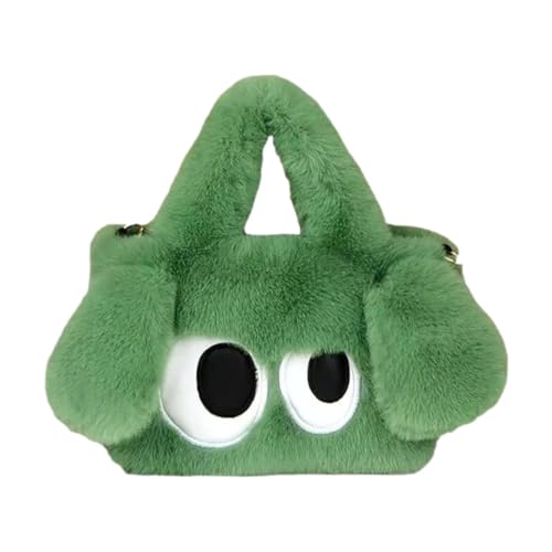 Amagogo Plüsch -Einkaufstasche weich tragbares leichtes Satchel Fuzzy Handtasche Feiertagsgeschenk, GrÜn von Amagogo