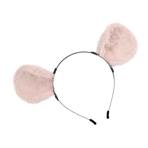 Amagogo Rattenohr Stirnband Kopfschmuck Cosplay Kopfbedeckung Tierohren Stirnband Headwear für Karneval Mottopartys Bühnenauftritt, Rosa von Amagogo