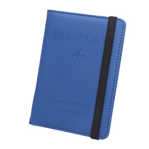Amagogo Reisepasshülle, Reisebrieftasche, blockierende Geldbörse, Kartenhalter, Reisepasshülle, Reisepasshülle, Schutz für Männer und Frauen, Blau von Amagogo