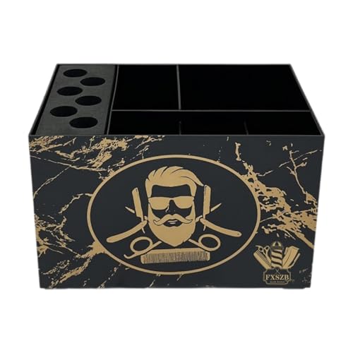 Amagogo Scherenhalter für den Salon, Friseurscherenhalter-Box, Friseurscherenständer, Salon-Organizer für das Haarstyling im Badezimmer, Schwarz Und Gold von Amagogo