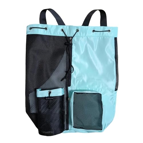 Amagogo Schwimmausrüstung Beutel Kordeltrackpack Männer Frauen Falten Nylon Leichtes Trainingsausrüstung mit nassem Taschenrucksack atmungsaktiv, Hellblau von Amagogo