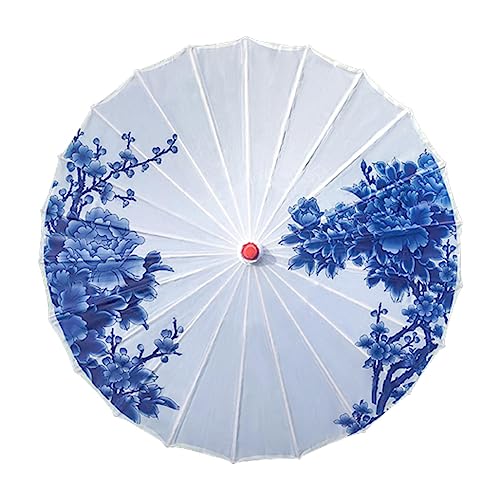 Amagogo Seidenstoff-Damenschirm, 82 cm orientalischer Ölpapier-Sonnenschirm, chinesischer Ölpapier-Regenschirm für Kostüme, Partygeschenke, Stil b von Amagogo