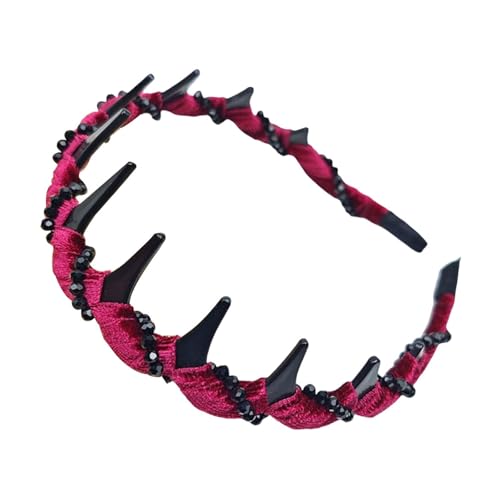 Amagogo Stirnband, Haarschmuck, Dekoration, mühelos, modisch, rutschfest, für Teenager und Mädchen, Rot von Amagogo