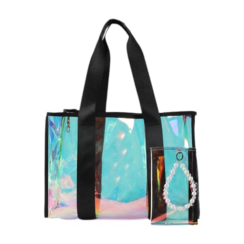 Amagogo Strandtasche PVC Mode für Fraueninnen und Mehrzweck -wasserdichte Umhängetasche für Konzertstadion Sportveranstaltung Arbeitspool, Schwarz Amagogo Strandtasche PVC Mode für Fraueninnen und Mehrzweck -wasserdichte Umhängetasche für Konzertstadion Sportveranstaltung Arbeitspool, Schwarz von Amagogo