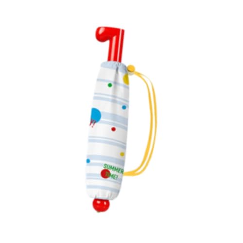 Amagogo Sun Rain Regenschirm tragbare süße Starke Rahmen Mini -Regenschirm Parasol für Strandreisen, Blaue Farbenfrohe Punkte von Amagogo
